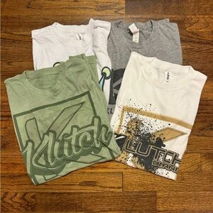 Klutch Brand T-shirt’s Lot of 4 Size Medium Sports Brand Cotton Poly Blend